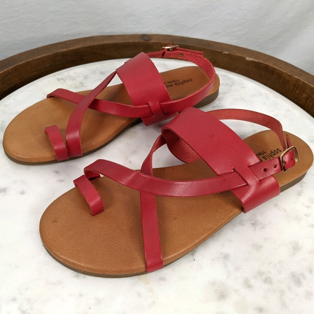 Red Strappy Sandals - Picture 8 of 9
